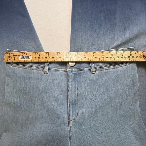 Lafayette 148 NY Clarke Blue Ombre Wide Leg High Rise Jeans Size 6 - Picture 8 of 14